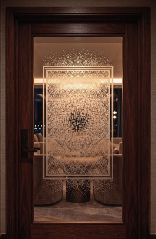 Visualization of Matsya, Concentric Halo Gradient: restorative zones, meditation chambers and spa lounges.