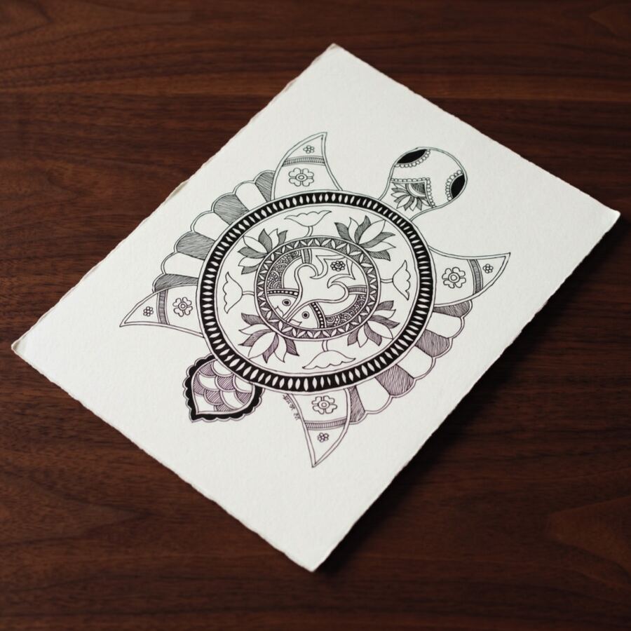 The hand-drawn Kūrma original on archival paper.