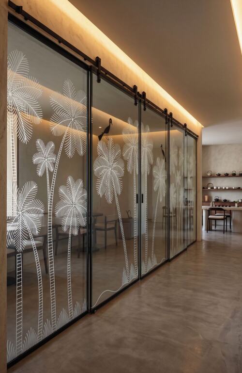 Visualization of Rekhā, Linear Botanical Colonnade: demountable corridor partitions and galleries.